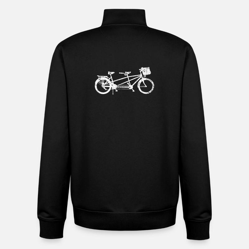 Tandem Bicycle Silhouette - Unisex Organic Zip Sweatshirt by Stanley/Stella - black