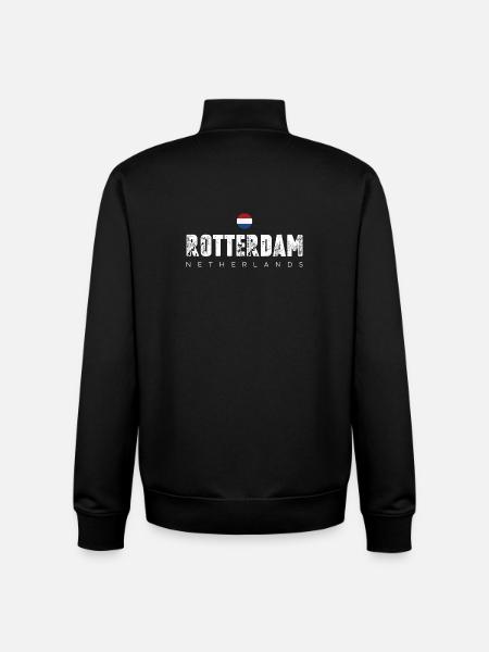 Rotterdam Bold City Emblem - Unisex Organic Zip Sweatshirt by Stanley/Stella - black