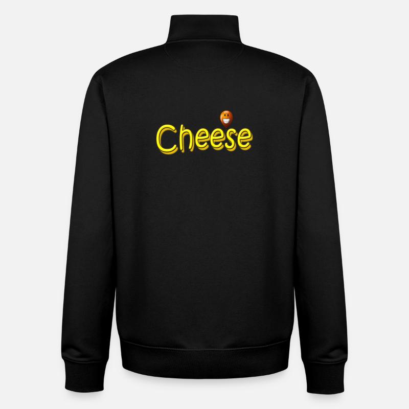 cheese - Unisex Organic Zip Sweatshirt by Stanley/Stella - black