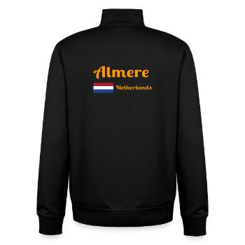Almere Niederlande - Stilvolle Drucke - Unisex Organic Zip Sweatshirt von Stanley/Stella - Schwarz - Hinten - AI Model Male 185 light (185cm)
