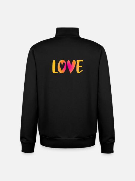 Love Heart Love Wedding Handwriting Wedding Wedding Wedding - Unisex Organic Zip Sweatshirt by Stanley/Stella - black