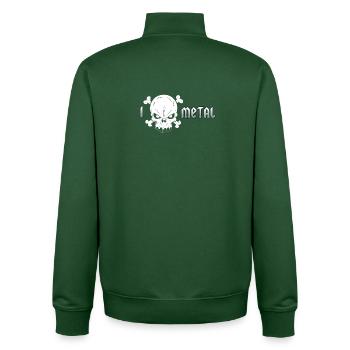 Crâne en métal extrême - Sweat zippé unisexe en coton bio Stanley/Stella - vert bouteille - Dos - AI Model Male 185 dark (185cm)