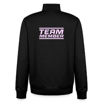 Team Member Schriftzug Lavendel - Unisex Organic Zip Sweatshirt von Stanley/Stella - Schwarz - Hinten - AI Model Male 185 light (185cm)