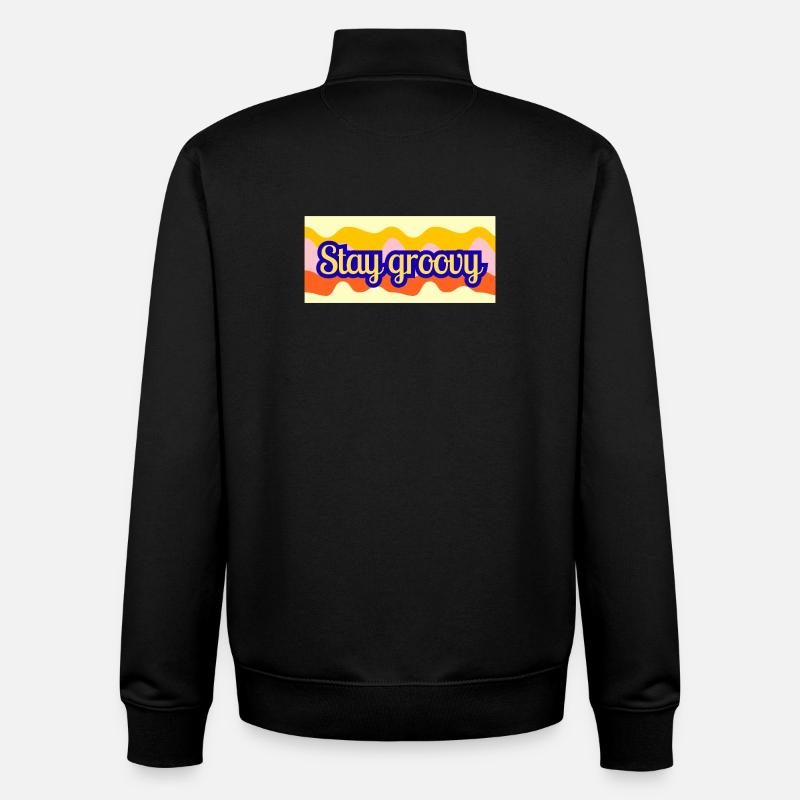 Stay Groovy Retro Wellen Design - Unisex Organic Zip Sweatshirt von Stanley/Stella - Schwarz