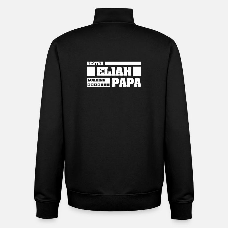 Prénom Eliah - Sweat zippé unisexe en coton bio Stanley/Stella - noir