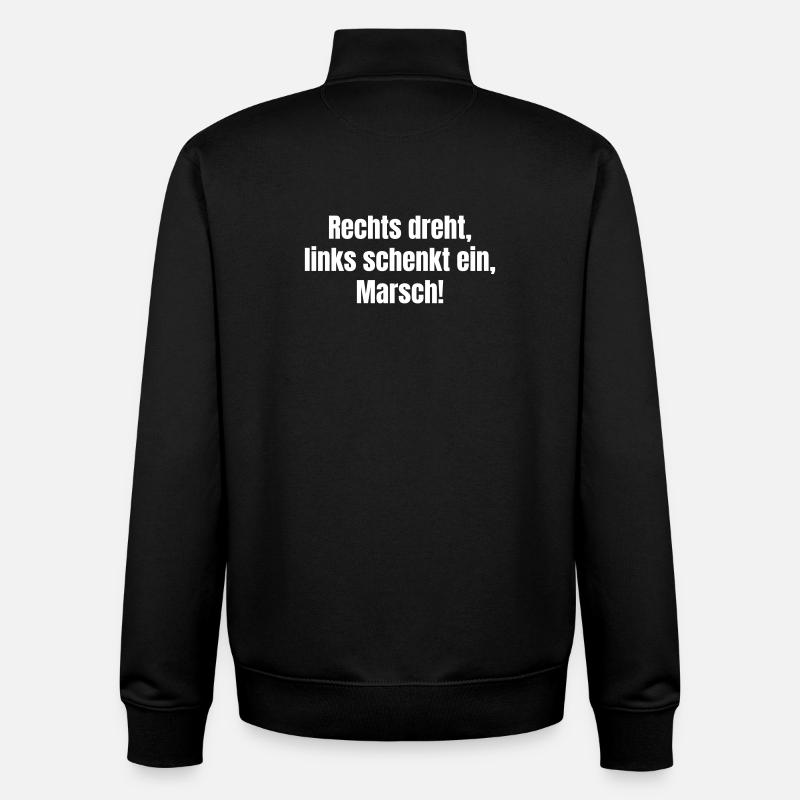 Turn right, pour left, march! - Unisex Organic Zip Sweatshirt by Stanley/Stella - black