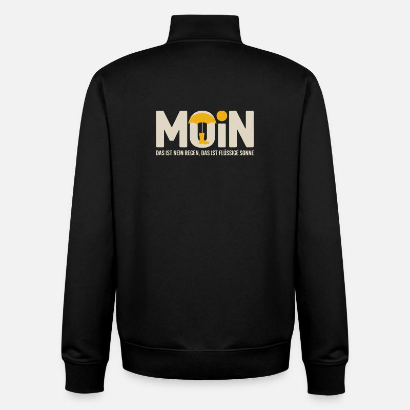Motif solaire liquide Moonshade - Sweat zippé unisexe en coton bio Stanley/Stella - noir