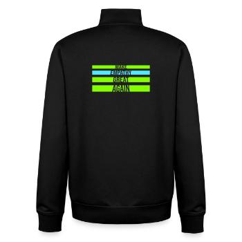Rendre l’empathie grande à nouveau Déclaration politique Espoir - Sweat zippé unisexe en coton bio Stanley/Stella - noir - Dos - AI Model Male 185 light (185cm)
