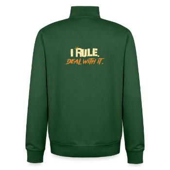 I_rule_2 - Unisex Organic Zip Sweatshirt by Stanley/Stella - bottle green - Back - AI Model Male 185 dark (185cm)