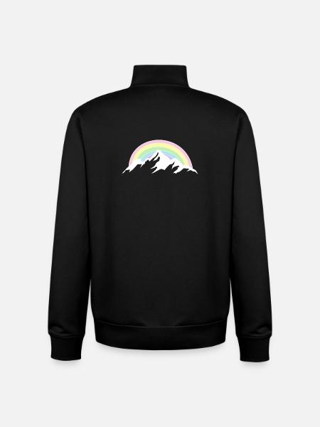 Mountain Rainbow Nature Lover - Unisex Organic Zip Sweatshirt by Stanley/Stella - black