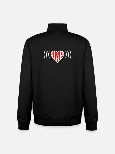 Ein Herz für Rap - Unisex Organic Zip Sweatshirt von Stanley/Stella - Schwarz