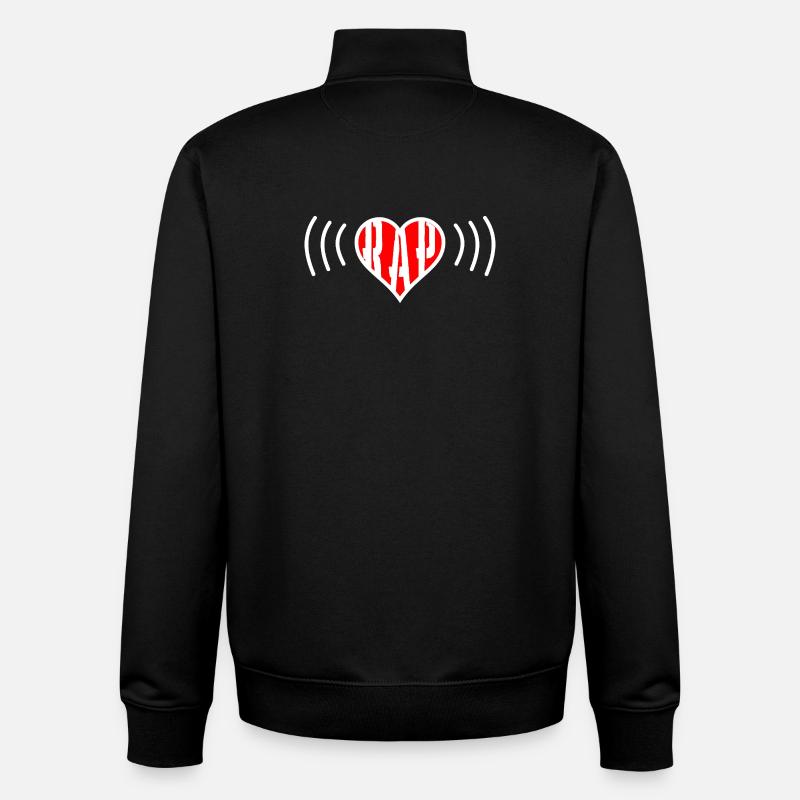 Heart Beats For Rap - Unisex Organic Zip Sweatshirt by Stanley/Stella - black