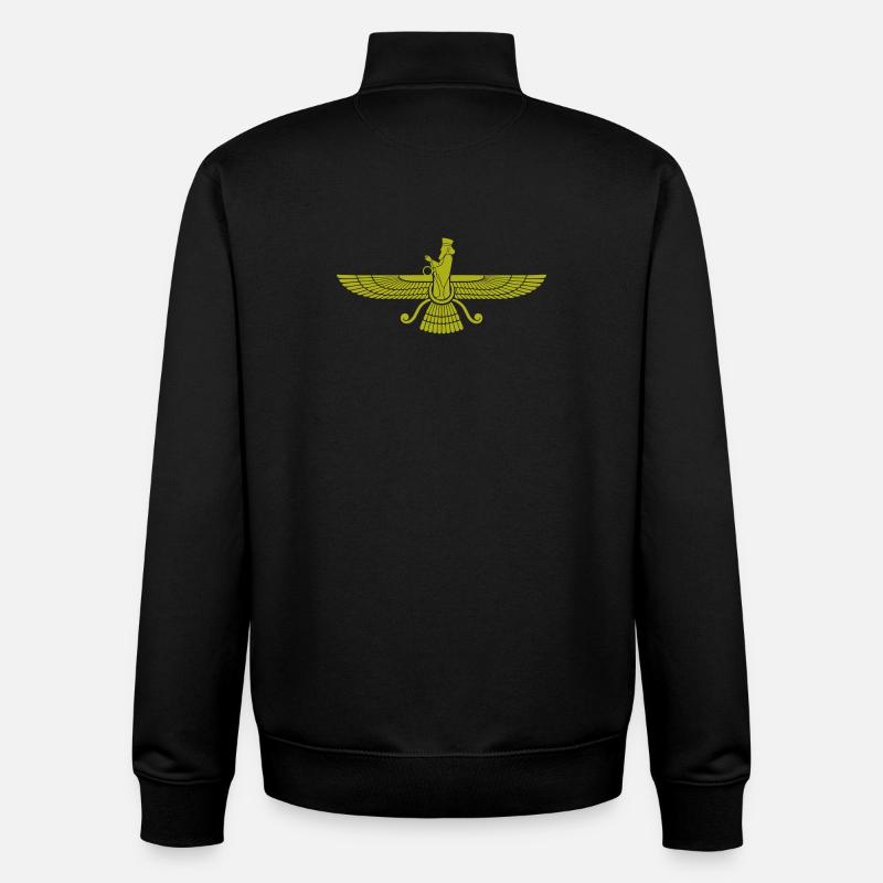 Symbole de l’aile Faravahar Iran Perse - Sweat zippé unisexe en coton bio Stanley/Stella - noir