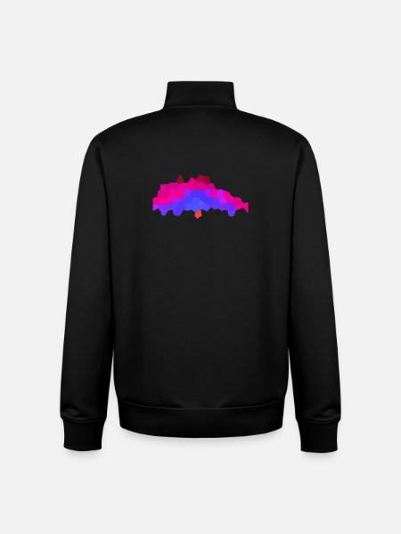 Berry Neon Horizon - Unisex Organic Zip Sweatshirt by Stanley/Stella - black