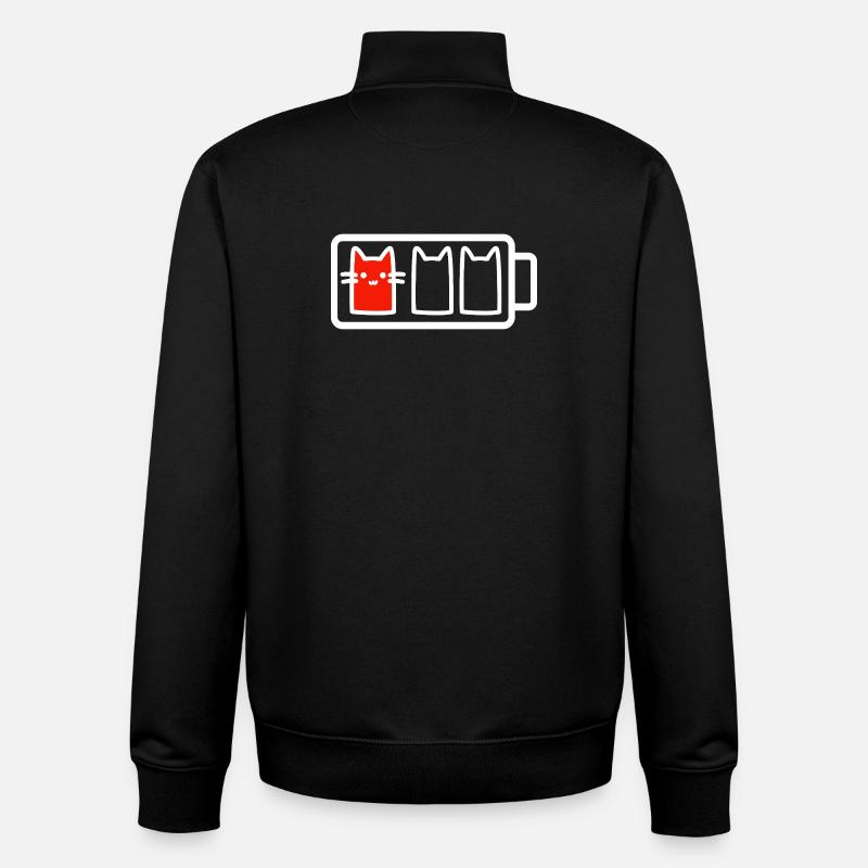 Katze mit wenig Batterie - Unisex Organic Zip Sweatshirt von Stanley/Stella - Schwarz