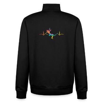 Boulderer Herzschlag Boulder Bouldern - Unisex Organic Zip Sweatshirt von Stanley/Stella - Schwarz - Hinten - AI Model Male 185 light (185cm)