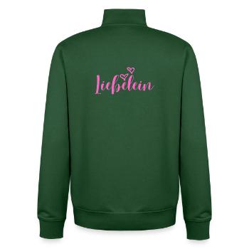 Liebelein - Wortschätze - vergessene Wörter - Unisex Organic Zip Sweatshirt von Stanley/Stella - Flaschengrün - Hinten - AI Model Male 185 dark (185cm)