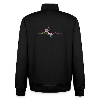 Boulderer Herzschlag Boulder Bouldern - Unisex Organic Zip Sweatshirt von Stanley/Stella - Schwarz - Hinten - AI Model Male 185 light (185cm)