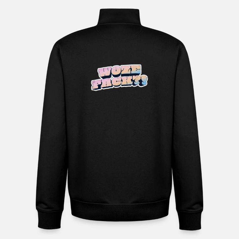 Wow Face Pastell Graffiti Stil - Unisex Organic Zip Sweatshirt von Stanley/Stella - Schwarz