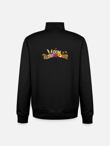 eight forest animals - Unisex Organic Zip Sweatshirt by Stanley/Stella - black