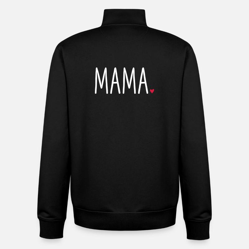 Mama Herz - Geschenk Muttertag Liebe - Unisex Organic Zip Sweatshirt von Stanley/Stella - Schwarz