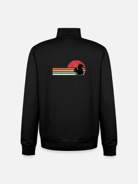 retro squirrel - Unisex Organic Zip Sweatshirt by Stanley/Stella - black