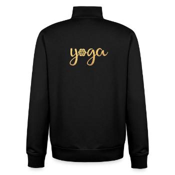 Meditation Quote Yoga Namaste om Flower of Life - Unisex Organic Zip Sweatshirt von Stanley/Stella - Schwarz - Hinten - AI Model Male 185 light (185cm)
