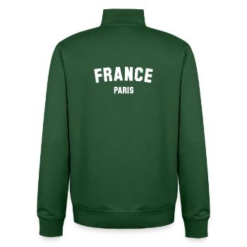 FRANCE PARIS Frankreich - Sweat zippé unisexe en coton bio Stanley/Stella - vert bouteille - Dos - AI Model Male 185 dark (185cm)