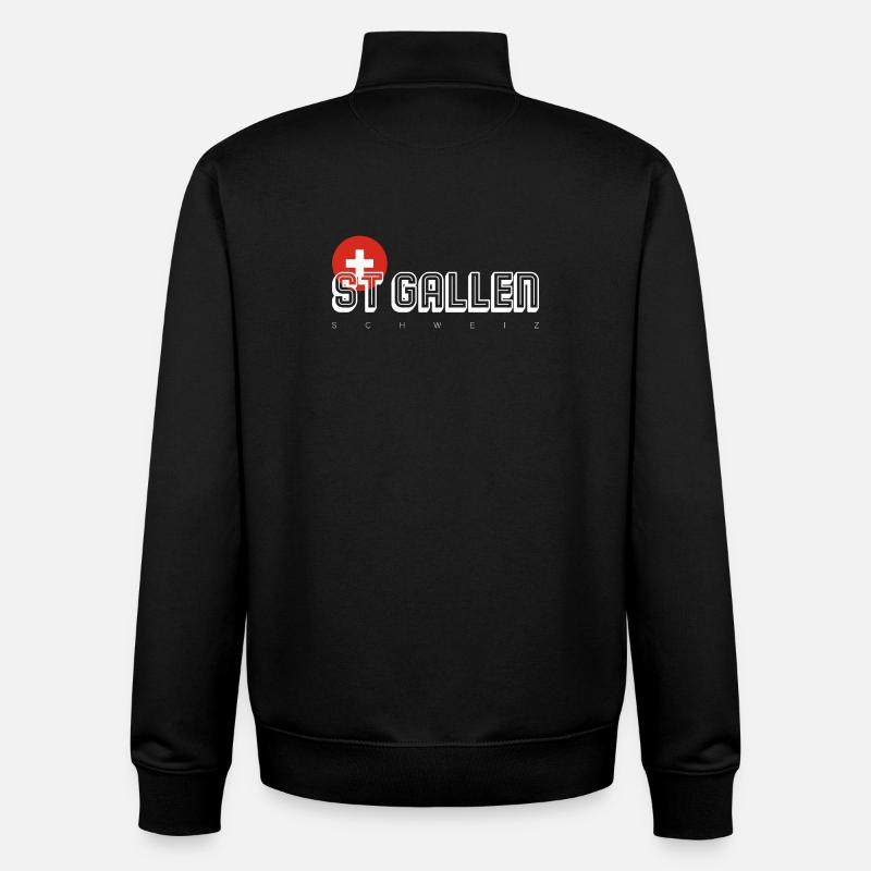 Saint-Gall - Sweat zippé unisexe en coton bio Stanley/Stella - noir