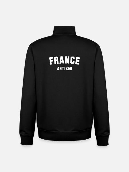 ANTIBES France Frankreich - Unisex Organic Zip Sweatshirt by Stanley/Stella - black