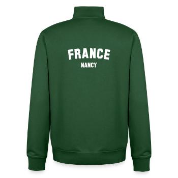 NANCY France Frankreich - Sweat zippé unisexe en coton bio Stanley/Stella - vert bouteille - Dos - AI Model Male 185 dark (185cm)