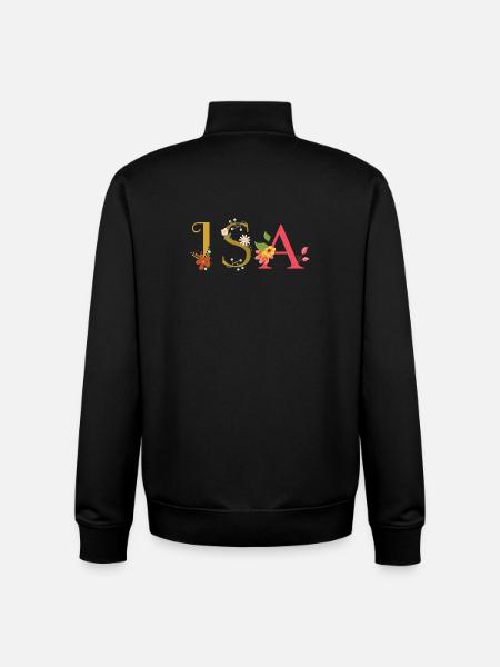 ISA Name mit Blumen geschmückt - Unisex Organic Zip Sweatshirt von Stanley/Stella - Schwarz