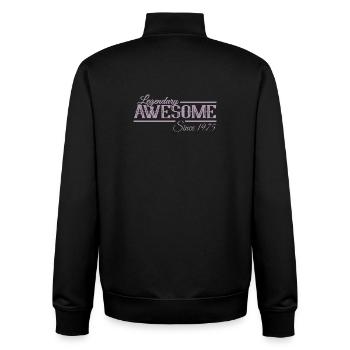 Legendary since 1975 Vintage - Unisex Organic Zip Sweatshirt by Stanley/Stella - black - Back - AI Model Male 185 light (185cm)