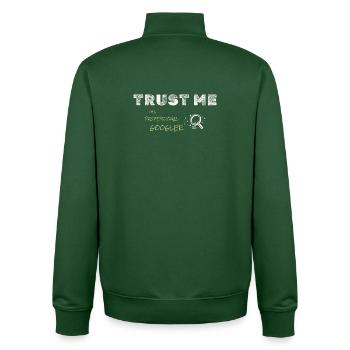 Un gars qui sait tout - Sweat zippé unisexe en coton bio Stanley/Stella - vert bouteille - Dos - AI Model Male 185 dark (185cm)