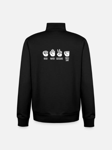 Ciseaux Pierre Papier Table Scie Artisan - Sweat zippé unisexe en coton bio Stanley/Stella - noir