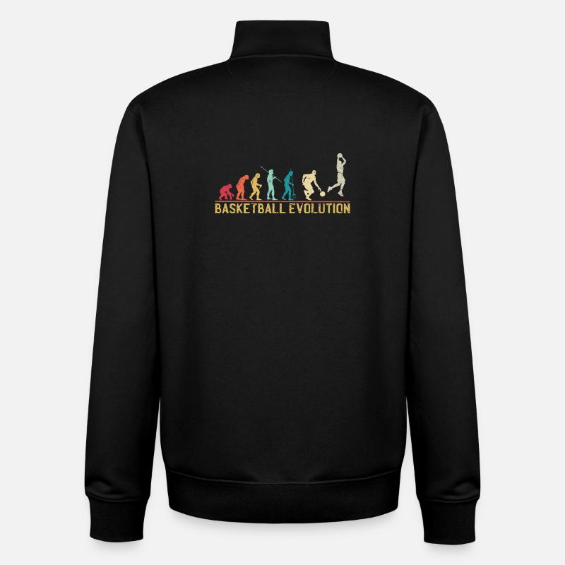 Basketball-Evolutions-Fortschrittsdesign - Unisex Organic Zip Sweatshirt von Stanley/Stella - Schwarz