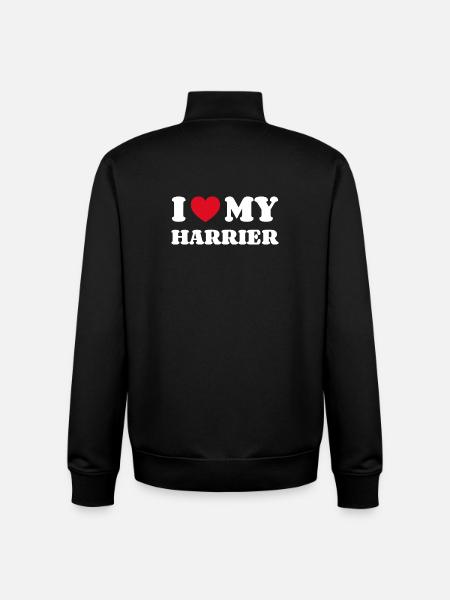 J'aime mon Harrier - Sweat zippé unisexe en coton bio Stanley/Stella - noir