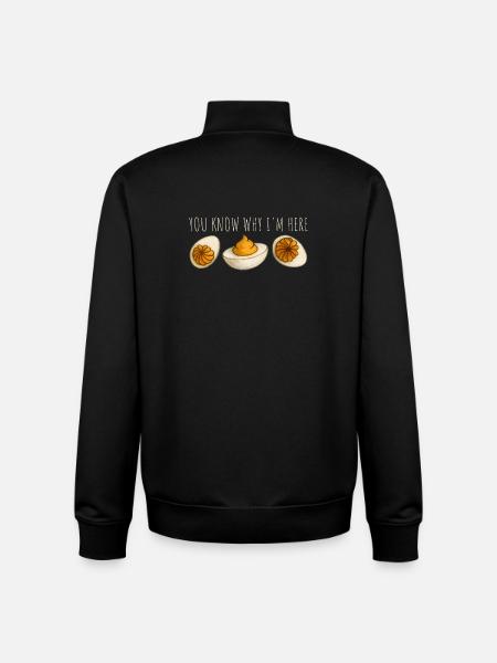 You Know Why I'm Here Eggs - Unisex Organic Zip Sweatshirt by Stanley/Stella - black