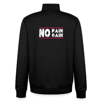 Pas de douleur, pas de gain – Conception de motivation pour le fitness - Sweat zippé unisexe en coton bio Stanley/Stella - noir - Dos - AI Model Male 185 light (185cm)