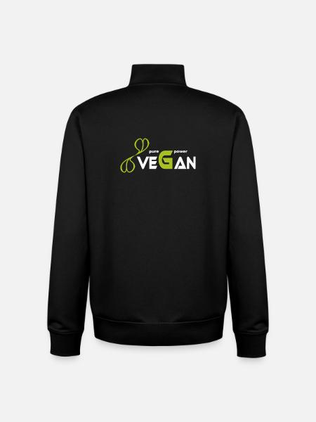 pure_vegan_power - Unisex Organic Zip Sweatshirt by Stanley/Stella - black