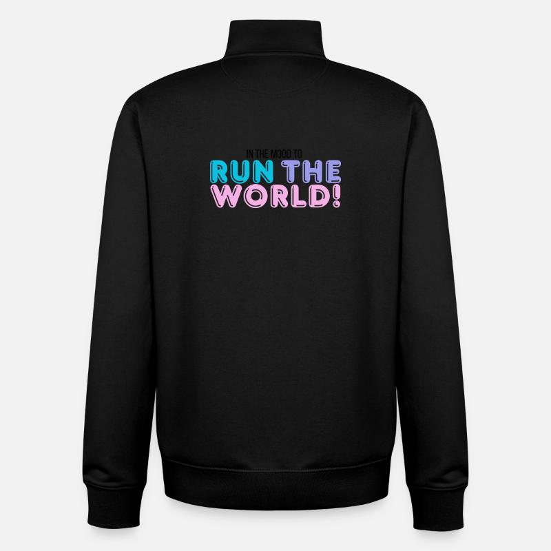 Je dirige le monde - Sweat zippé unisexe en coton bio Stanley/Stella - noir