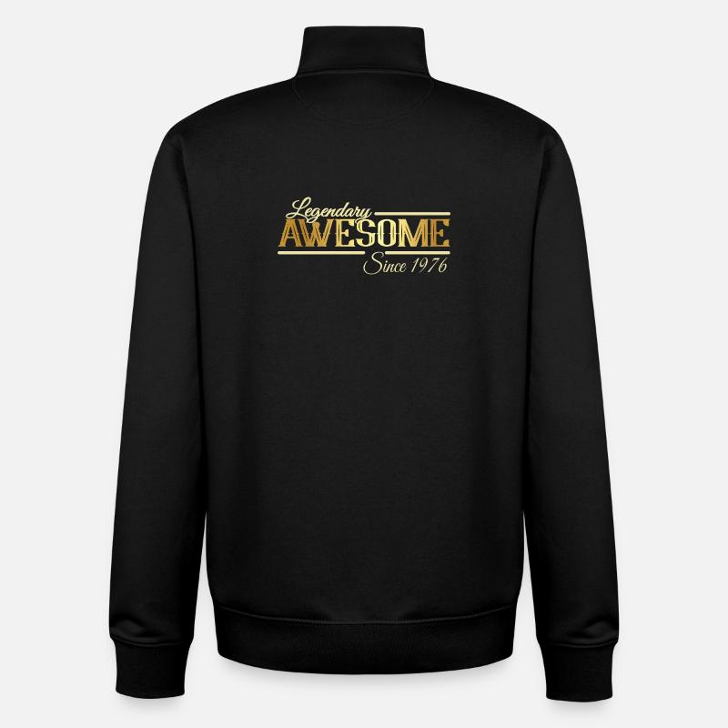 Légendaire 50e anniversaire millésime 1976 - Sweat zippé unisexe en coton bio Stanley/Stella - noir