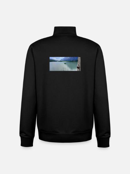 Alpine Lake Sereni Reflections - Unisex Organic Zip Sweatshirt by Stanley/Stella - black