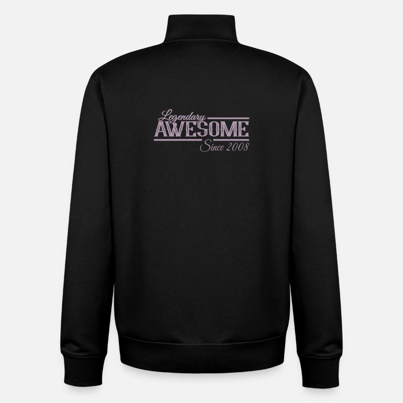 Légendaire 18e anniversaire Millésime 2008 - Sweat zippé unisexe en coton bio Stanley/Stella - noir