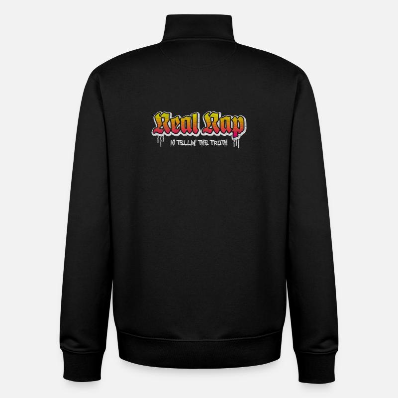 Real Rap Graffiti Lettering - Unisex Organic Zip Sweatshirt by Stanley/Stella - black