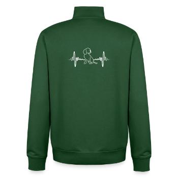 Hundewelpe Kardiogramm - Unisex Organic Zip Sweatshirt von Stanley/Stella - Flaschengrün - Hinten - AI Model Male 185 dark (185cm)