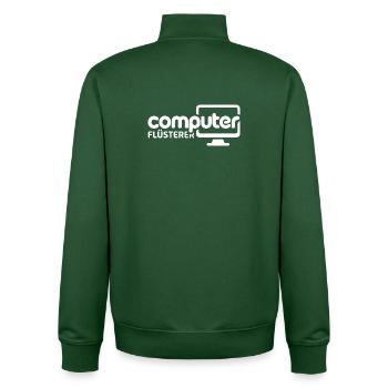 Computer Flüsterer Monitor-Illustration - Unisex Organic Zip Sweatshirt von Stanley/Stella - Flaschengrün - Hinten - AI Model Male 185 dark (185cm)