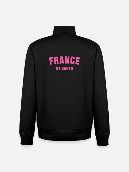 Saint-Barts, France, Caraïbes, Karibik - Sweat zippé unisexe en coton bio Stanley/Stella - noir