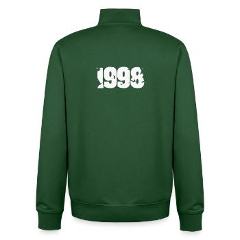 Summer 1998 - Unisex Organic Zip Sweatshirt by Stanley/Stella - bottle green - Back - AI Model Male 185 dark (185cm)