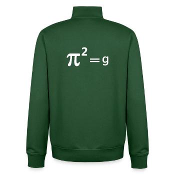 Jeu de mots sur la blague drôle de mathématiques - Pi blague pi au carré = g Mathématiques - Sweat zippé unisexe en coton bio Stanley/Stella - vert bouteille - Dos - AI Model Male 185 dark (185cm)